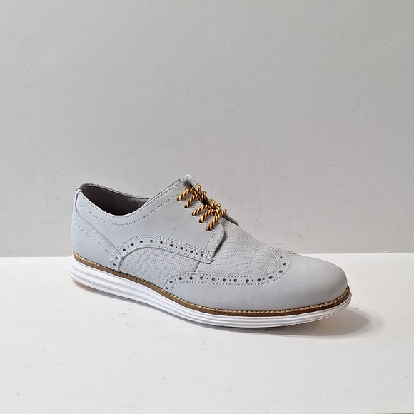 Cole Haan Men's Gray Lace Up Business Preppy Grand Wingtip Oxford Shoes Size 9M - Picture 1 of 12